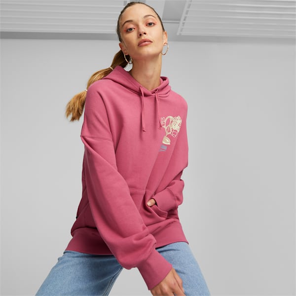 Downtown Oversized Women's Oversized Hoodie, Dusty Orchid, extralarge-IND