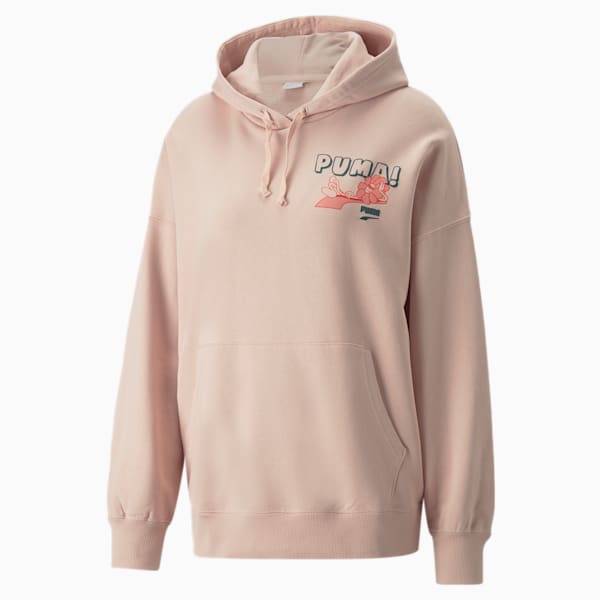 Sudadera con capucha Downtown sobredimensionada para mujer, Rose Quartz, extralarge