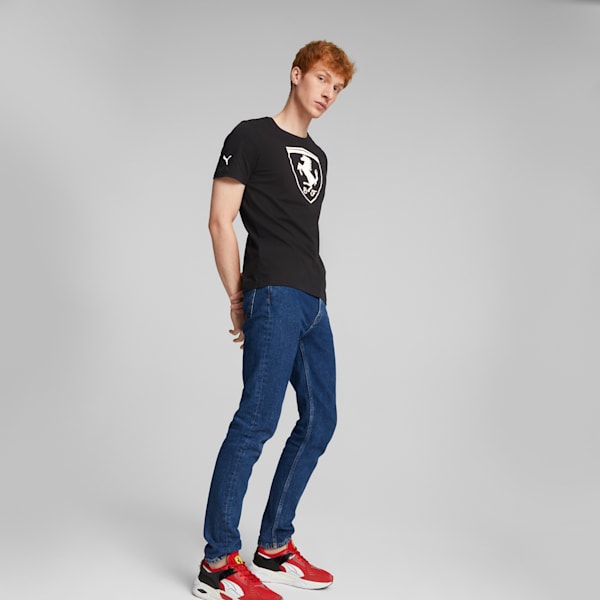 Playera de automovilismo de Scuderia Ferrari Race para hombre con escudo grande, Puma Black, extralarge