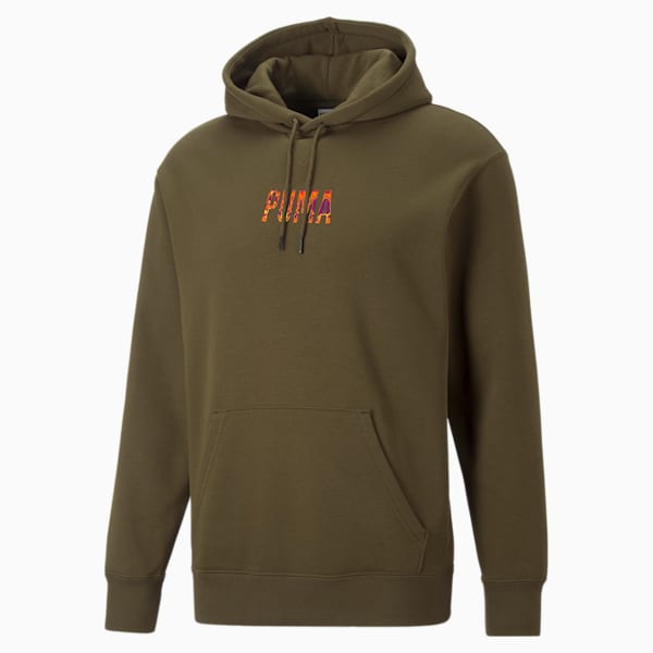 SWxP Graphic Men's Regular Fit Hoodie, Deep Olive, extralarge-IND