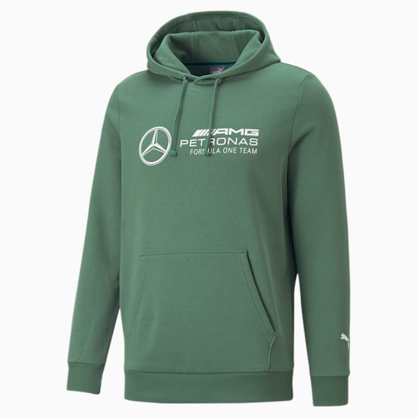 Mercedes AMG F1 Essential Fleece Men's Regular Fit Hoodie, Deep Forest, extralarge-IND