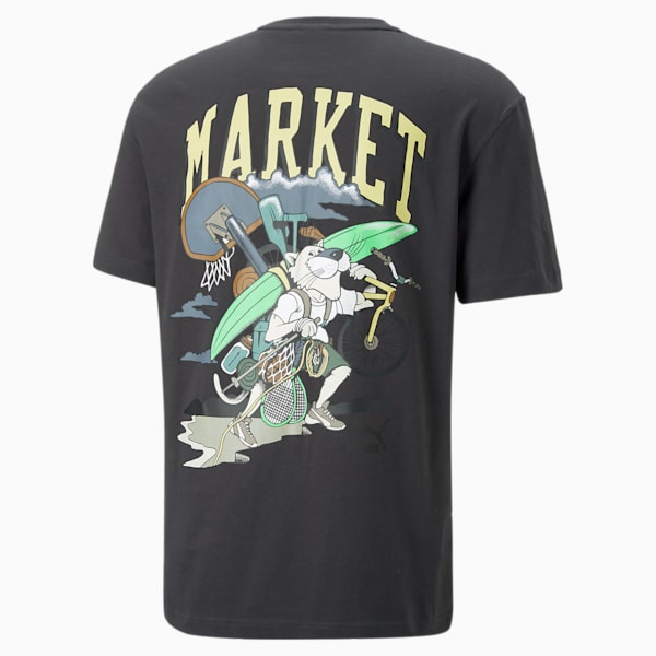 PUMA x MARKET Men's Graphic Tee, Phantom Black, extralarge