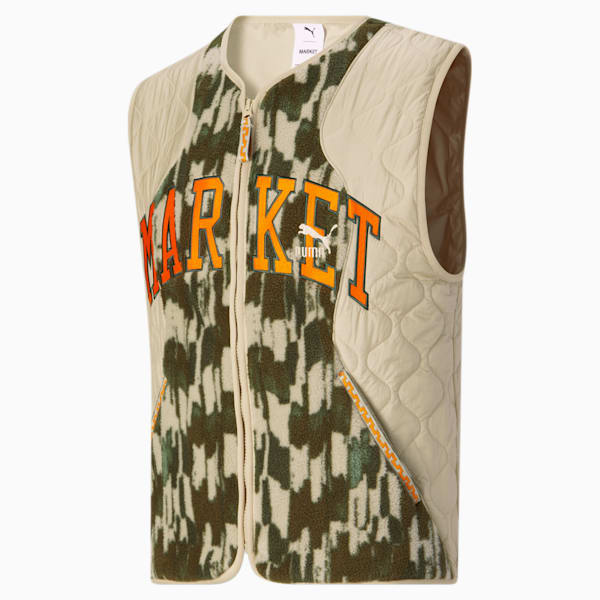 PUMA x MARKET Men's Printed Vest, Putty, extralarge