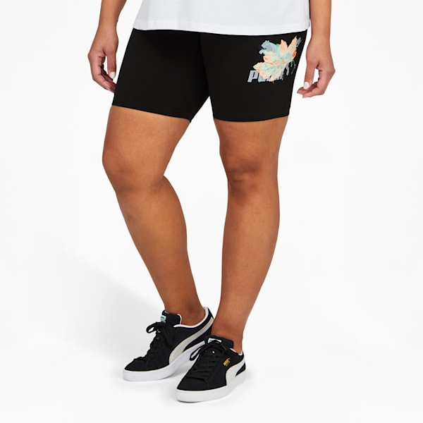 Hidden Flower High Waist 7' Women's Shorts, Puma Black, extralarge