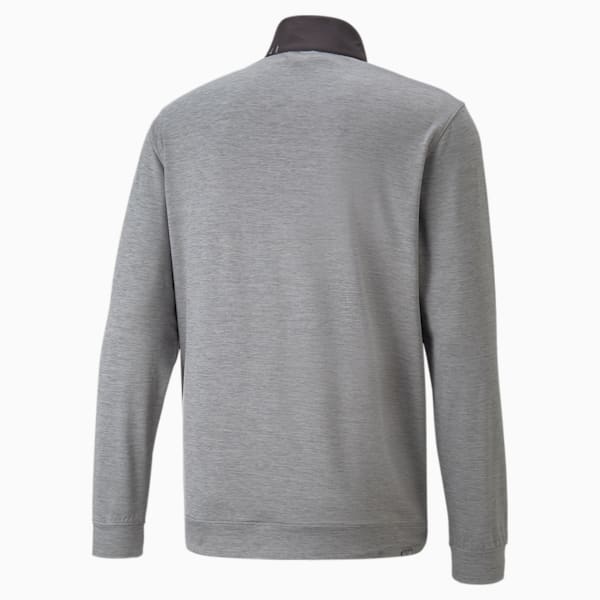 Cloudspun Colourblock Quarter-Zip Golf Sweatshirt Men, PUMA Black-QUIET SHADE Heather, extralarge-GBR