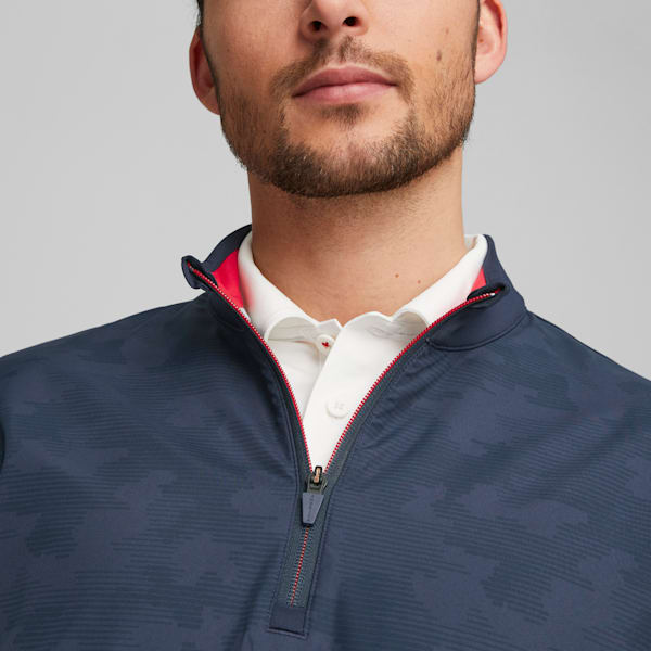 Camiseta de golf PUMA x VOLITION Camo Cover Quarter-Zip para hombre, Navy Blazer-Ski Patrol, extralarge