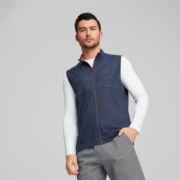 PUMA x VOLITION Camo Cover Men's Golf Vest, Navy Blazer-Ski Patrol, extralarge