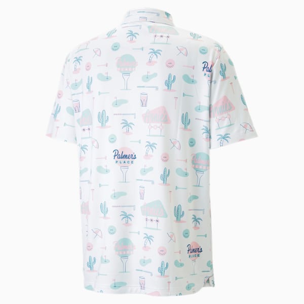 メンズ ゴルフ PUMA × ARNOLD PALMER プレイス ポロシャツ, Bright White-Pale Pink, extralarge-AUS