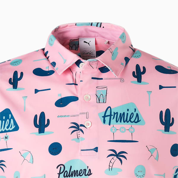 メンズ ゴルフ PUMA × ARNOLD PALMER プレイス ポロシャツ, Pale Pink-Lake Blue, extralarge-JPN
