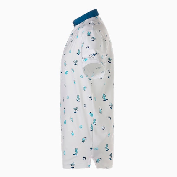 メンズ ゴルフ PUMA x ARNOLD PALMER DUNES ポロシャツ, Bright White-Lake Blue, extralarge-JPN