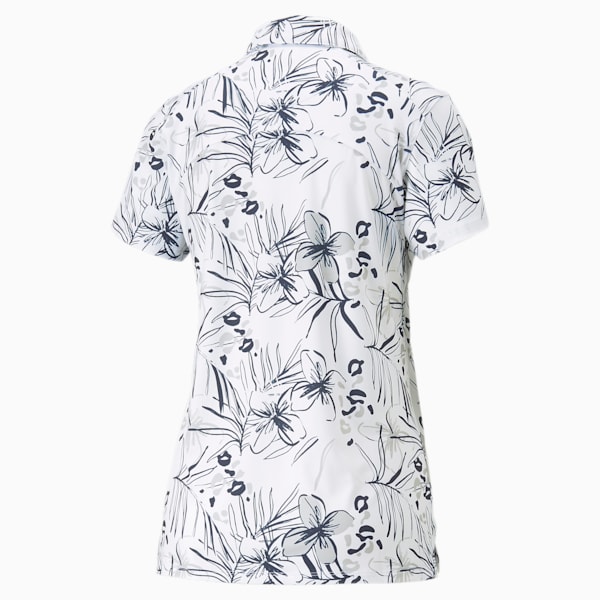 Mattr Artwork Golf Polo Shirt Women, Bright White-Navy Blazer