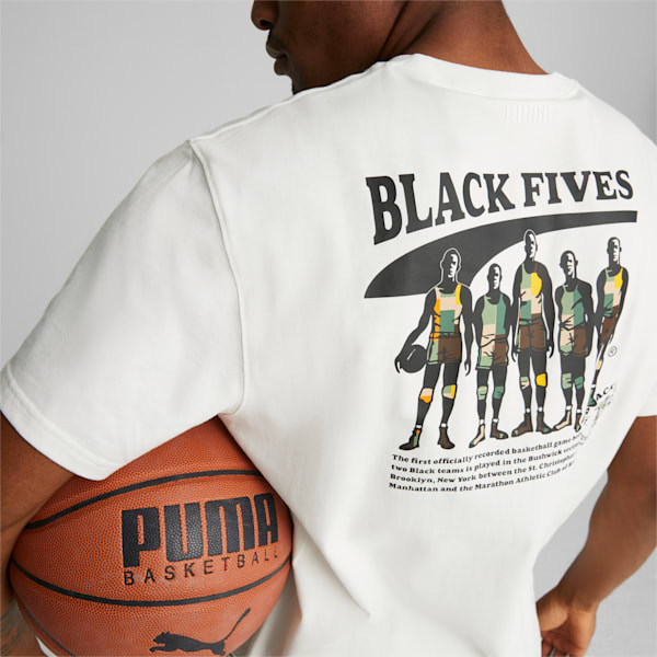 PUMA x BLACK FIVES Men's Short Sleeve Basketball Tee, Puma White