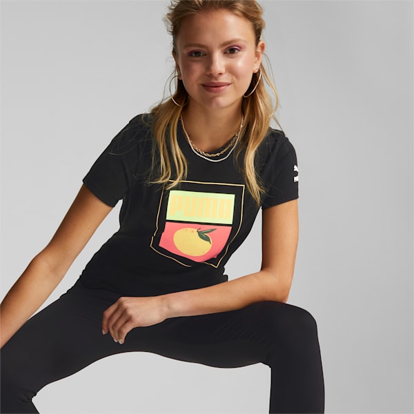Summer Squeeze Graphic Women's T-Shirt, Puma Black, extralarge-IND