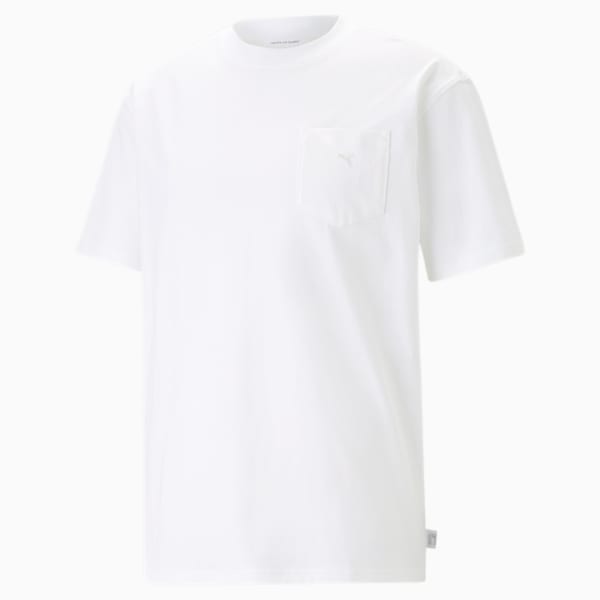 MMQ Pocket Unisex Relaxed Fit T-Shirt, PUMA White, extralarge-IND