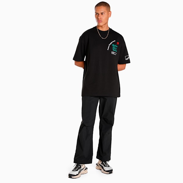UPTOWN Graphic Unisex T-shirt, PUMA Black, extralarge-IND