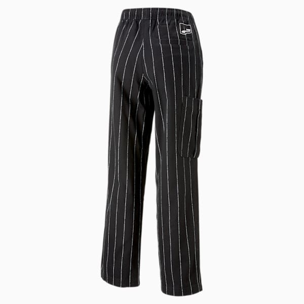 UPTOWN Stripe Unisex Wide-Leg Pants, PUMA Black, extralarge-IND