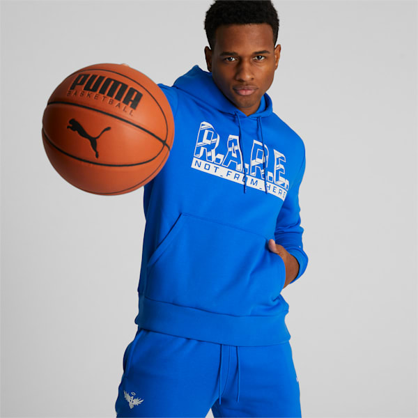 Melo ROTY Men's Basketball Hoodie, Ultra Blue-Puma White