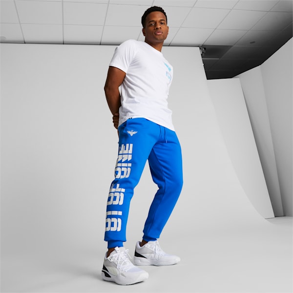 Pants de básquetbol Melo One of One para hombre, Ultra Blue-Puma White, extralarge