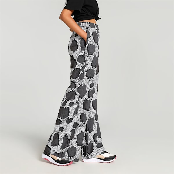 UPTOWN Graphic Women's Wide-Leg Pants, PUMA Black-AOP, extralarge-IND