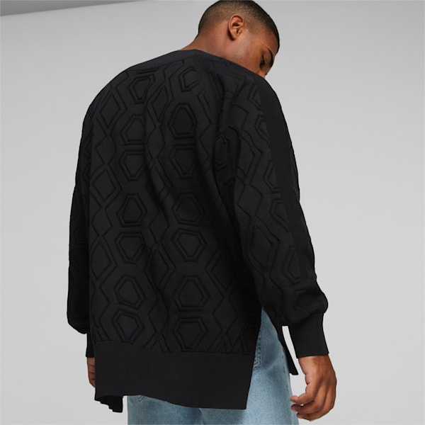 LUXE SPORT Oversized V-neck Sweatshirt, PUMA Black, extralarge