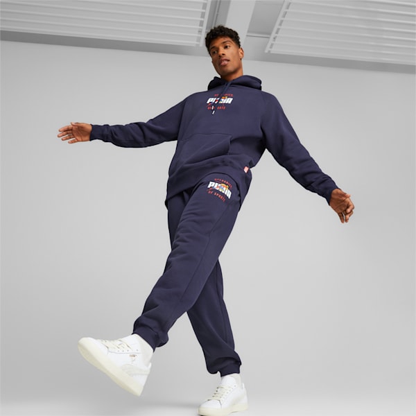 Sudadera con capucha Track Meet para hombre, PUMA Navy, extralarge