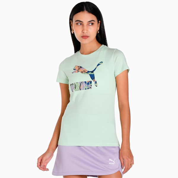 Classics Logo Infill Women's Regular Fit T-Shirt, Light Mint, extralarge-IND
