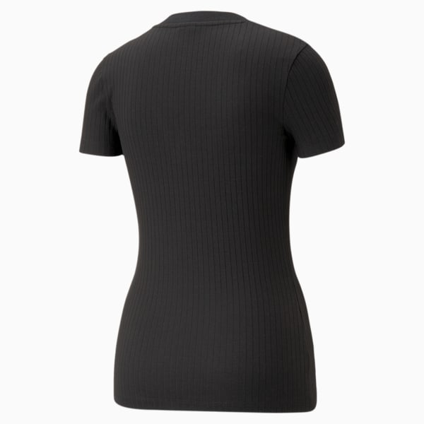 Classics Ribbed Women's Slim Fit T-Shirt, PUMA Black, extralarge-IND