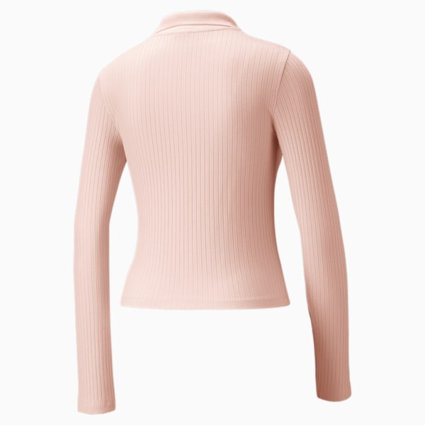 Classics Women's Ribbed V-Neck Top, Rose Dust