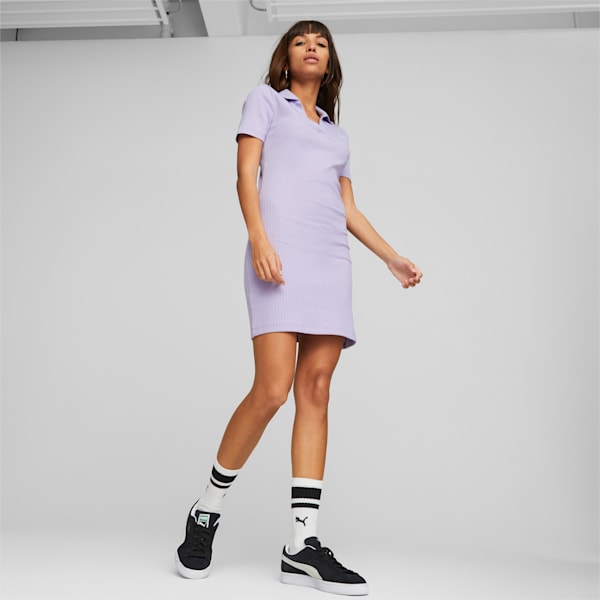 Classics Ribbed Dress Women, Vivid Violet, extralarge