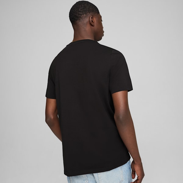Playera con logotipo Classics para hombre, PUMA Black-Intense Red, extralarge