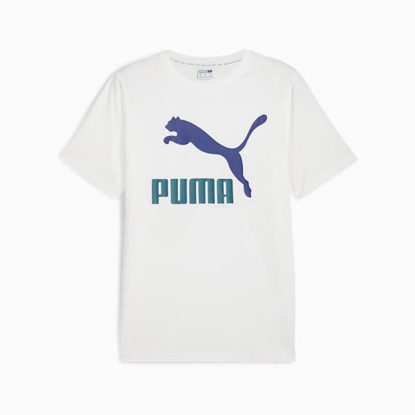 CLASSICS Men's Logo Tee, PUMA White-Lapis Lazuli, extralarge