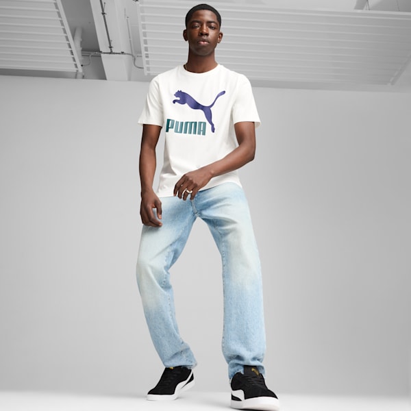 CLASSICS Men's Logo Tee, PUMA White-Lapis Lazuli, extralarge