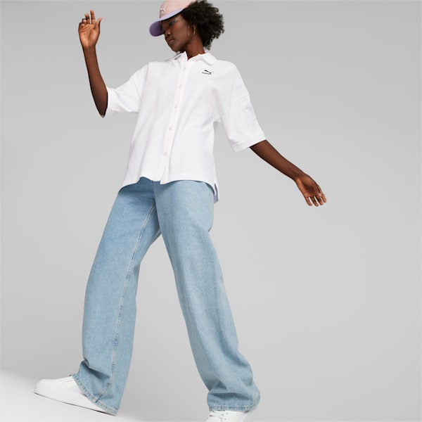 CLASSICS Women's Oversized Shirt, PUMA White, extralarge-IND