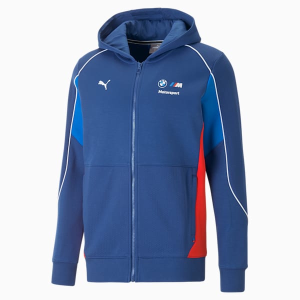 BMW M Motorsport Men's Hooded Sweat Jacket, Pro Blue-M Color, extralarge