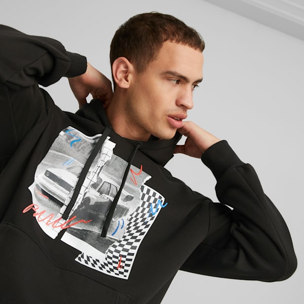 BMW M Motorsport Men's Graphic Hoodie, PUMA Black, extralarge