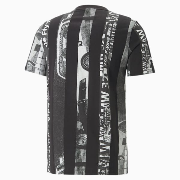 BMW M Motorsport Striped Tee Men, PUMA Black-AOP, extralarge