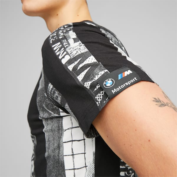 BMW M Motorsport Striped Tee Men, PUMA Black-AOP, extralarge