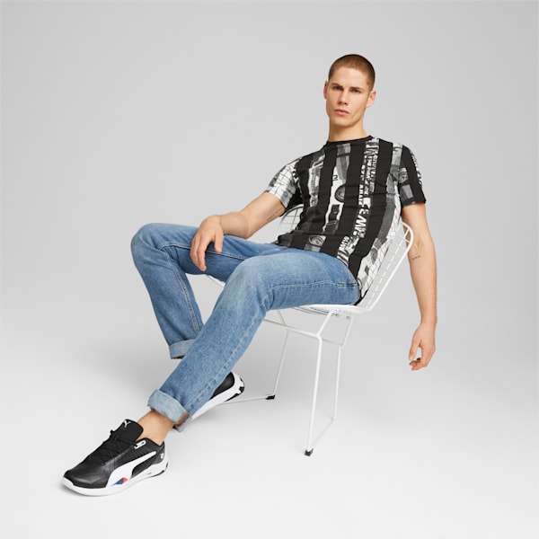 BMW M Motorsport Striped Men's T-Shirt, PUMA Black-AOP, extralarge-IND