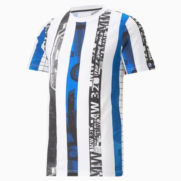 BMW M Motorsport Striped Tee Men, PUMA White-AOP, extralarge