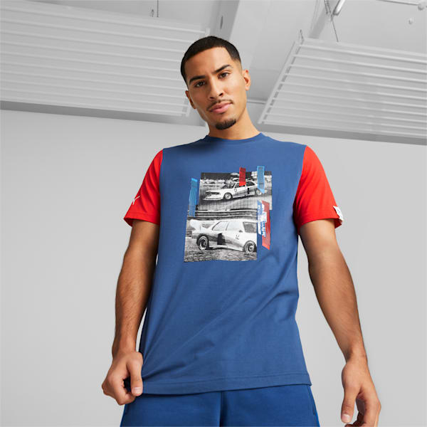 BMW M Motorsport Car Graphic Men's T-Shirt, Pro Blue-M color, extralarge-IND