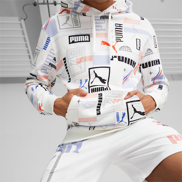 Classics Gen. Men's Regular Fit Hoodie, PUMA White-AOP, extralarge-IND