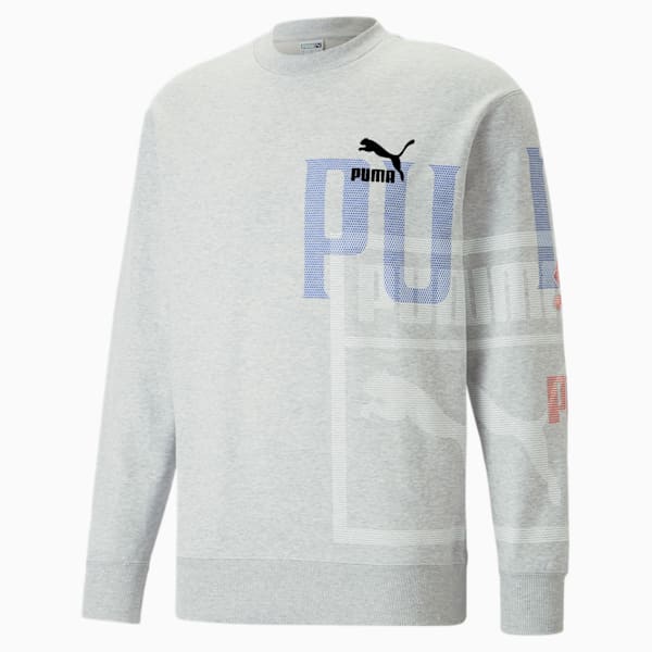Classics GEN PUMA Crew Neck Men's Sweatshirt, Light Gray Heather, extralarge