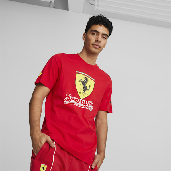Ferrari Race Big Shield Heritage Men's Regular Fit T-Shirt, Rosso Corsa, extralarge-IDN