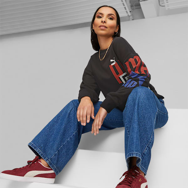 Classics Gen. Women's Crew-Neck Sweatshirt, PUMA Black, extralarge-IND