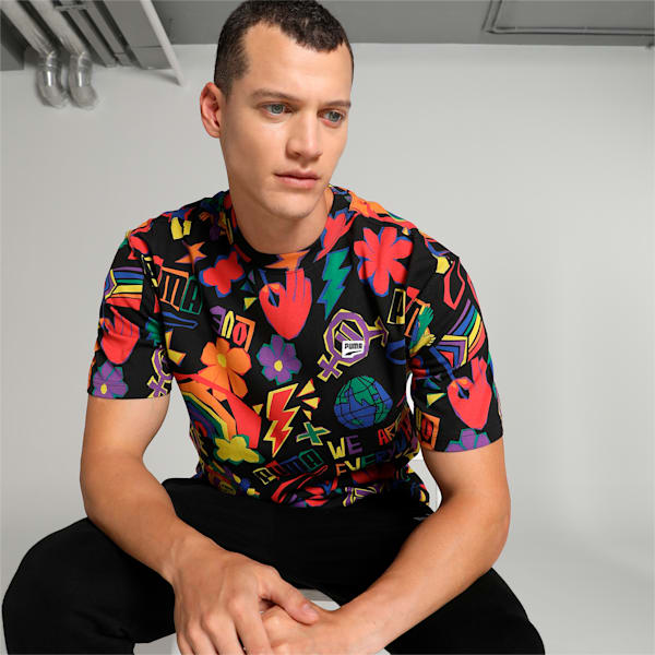 Downtown Pride We Are Everywhere Printed Unisex Relaxed Fit T-shirt, PUMA Black-AOP, extralarge-IND