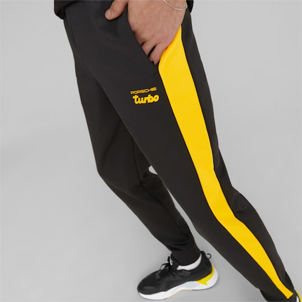 Porsche Legacy MT7 Men's Regular Fit Trackpants, PUMA Black-Lemon Chrome, extralarge-IND