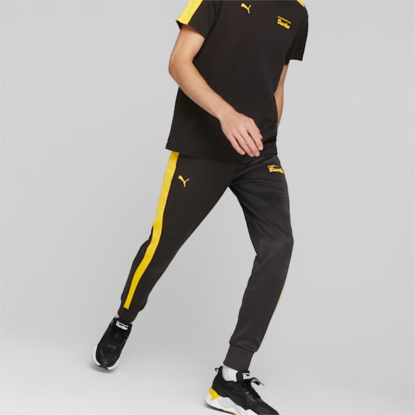 Porsche Legacy MT7 Men's Regular Fit Trackpants, PUMA Black-Lemon Chrome, extralarge-IND