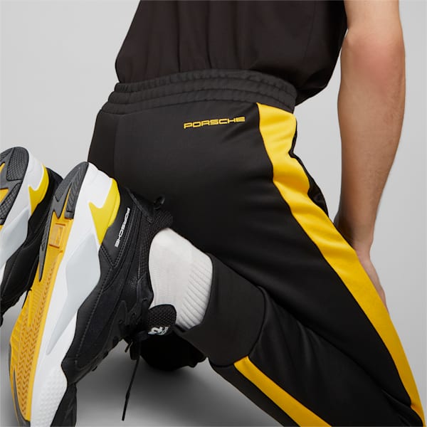 Porsche Legacy MT7 Men's Regular Fit Trackpants, PUMA Black-Lemon Chrome, extralarge-IND
