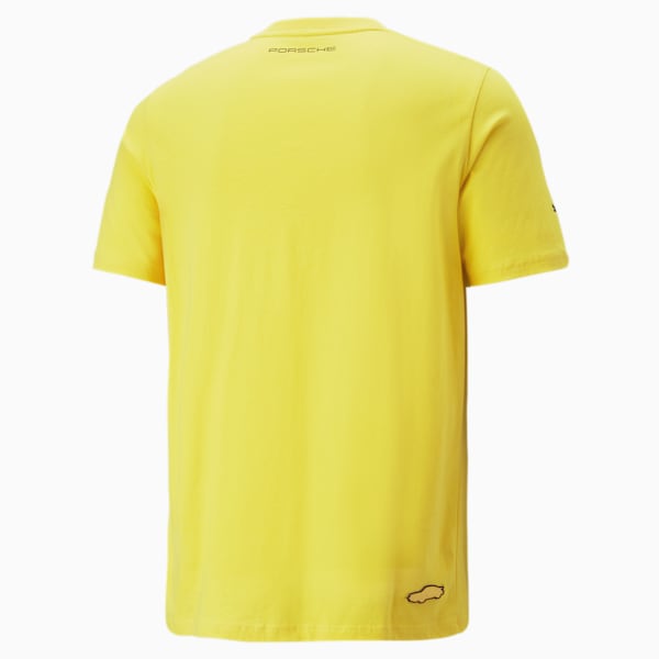 Porsche Legacy Logo Men's Regular Fit T-Shirt, Lemon Chrome, extralarge-AUS