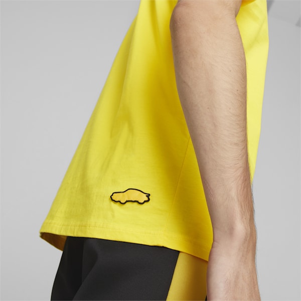 Porsche Legacy Logo Men's Regular Fit T-Shirt, Lemon Chrome, extralarge-AUS